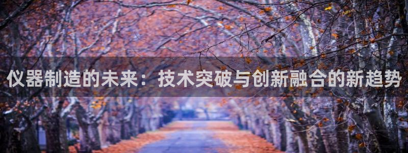 恒行2吕74OOO5：仪器制造的未来：技术突破与创新融合的新
