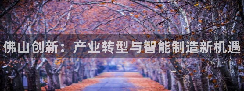 恒行彩票亏5千：佛山创新：产业转型与智能制造新机遇