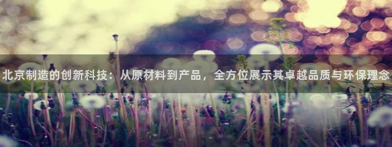 恒行娱乐热74ooo5主宰：北京制造的创新科技：从原材料到产
