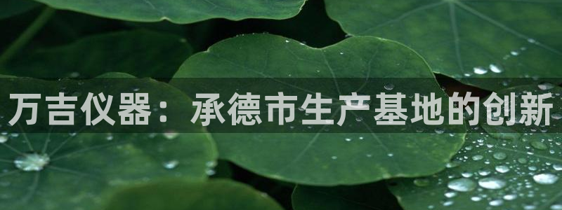 恒行5娱乐：万吉仪器：承德市生产基地的创新