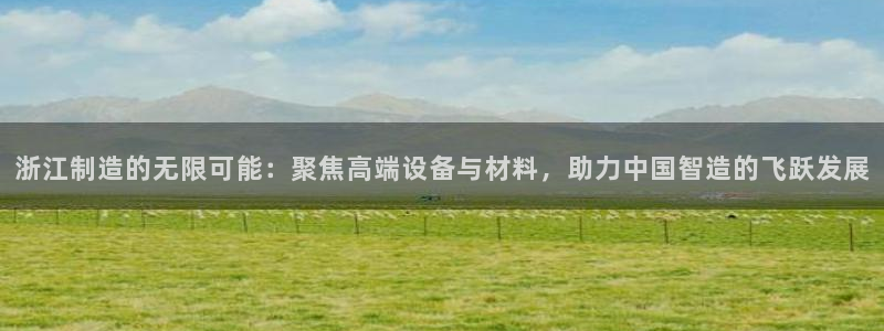 恒行2蒋74OOO5：浙江制造的无限可能：聚焦高端设备与材料