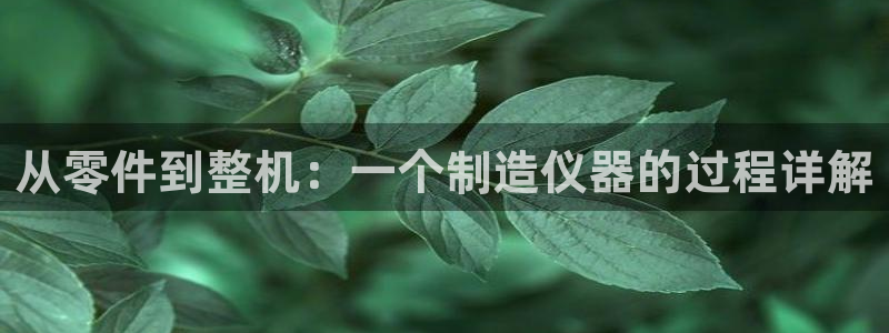 恒行娱乐招收点赞5ll533主管：从零件到整机：一个制造仪器