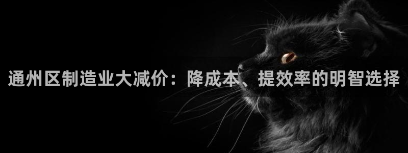 恒行2周74OOO5：通州区制造业大减价：降成本、提效率的明