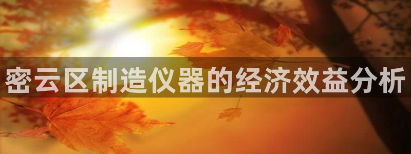 恒行2下74OOO5：密云区制造仪器的经济效益分析